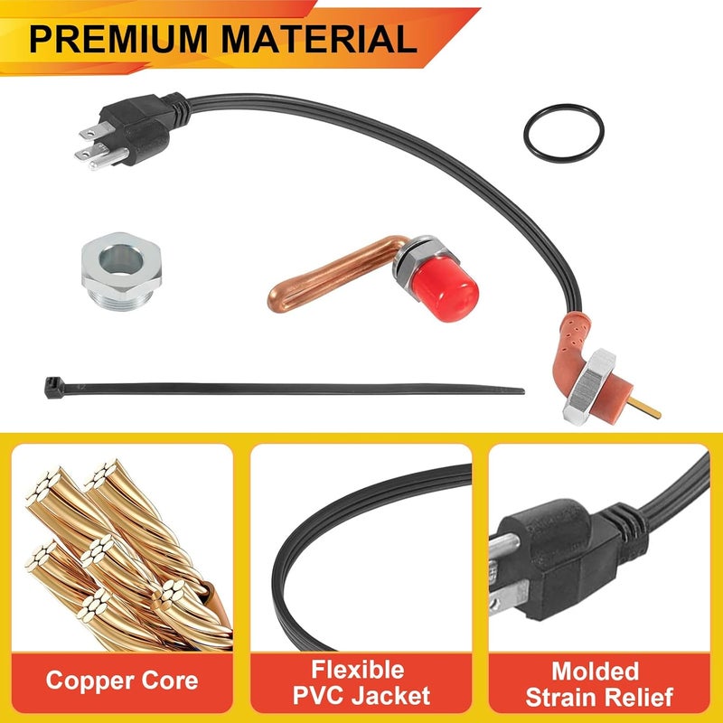 YCCOREE Replace for DZ102076 RE227949 Engine Coolant Heater Kit, Engine Block Heater Kit with Power Cord Fits for John Deere Tractors - Image 4